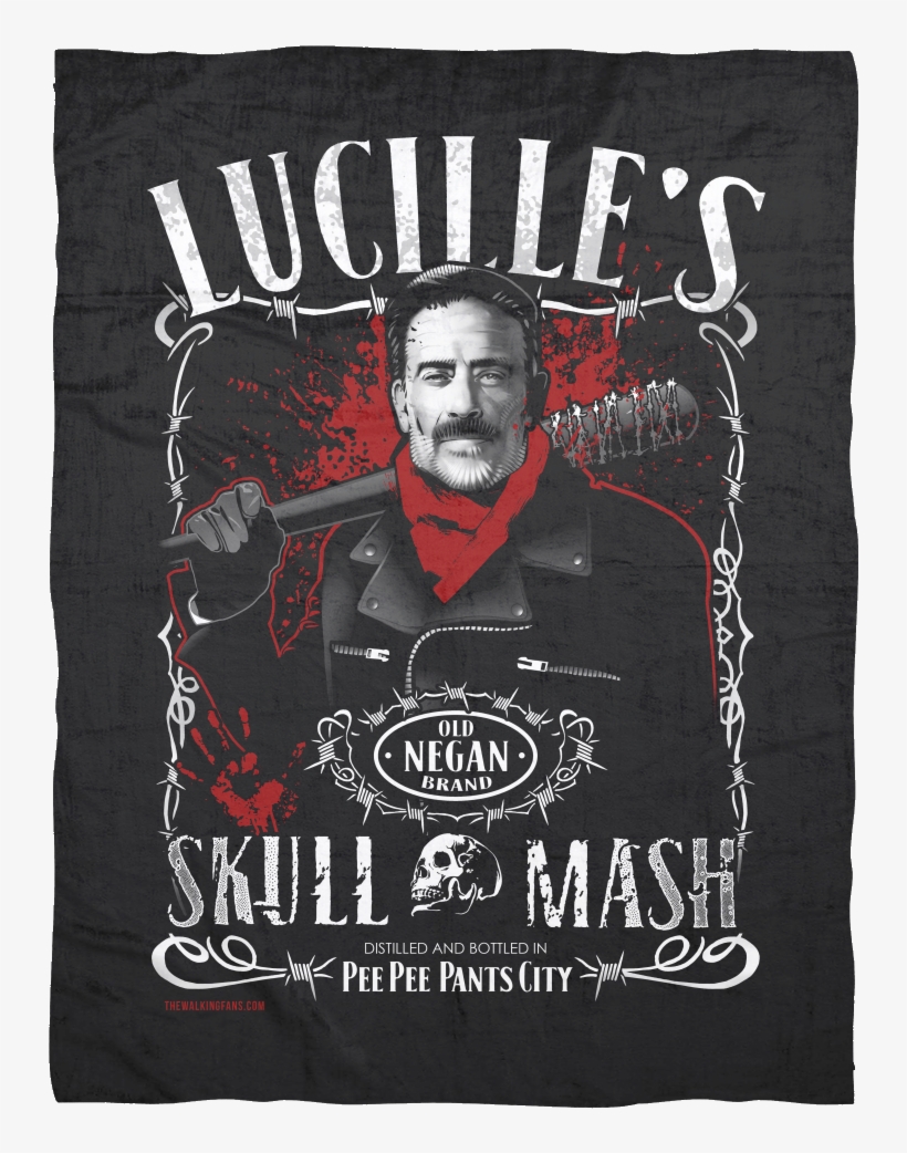Lucille's Skull Mash Premium Fleece Blankets - Walking Dead Clothing - Negan Tee Shirt, transparent png download