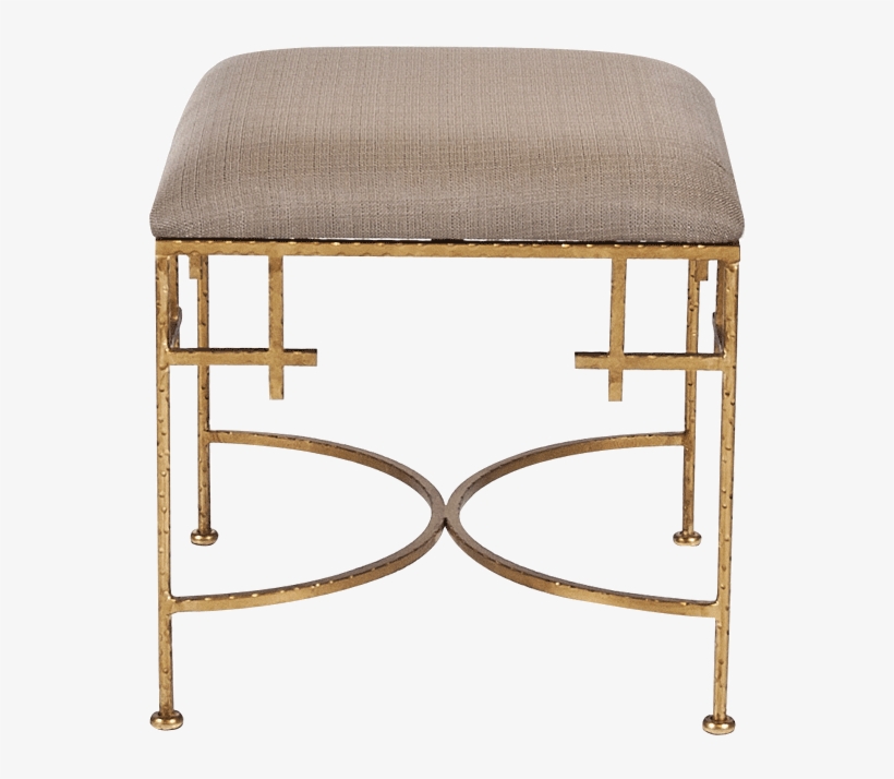 Hammered Gold Leaf Stool W - Worlds Away Augusta Bench, transparent png download