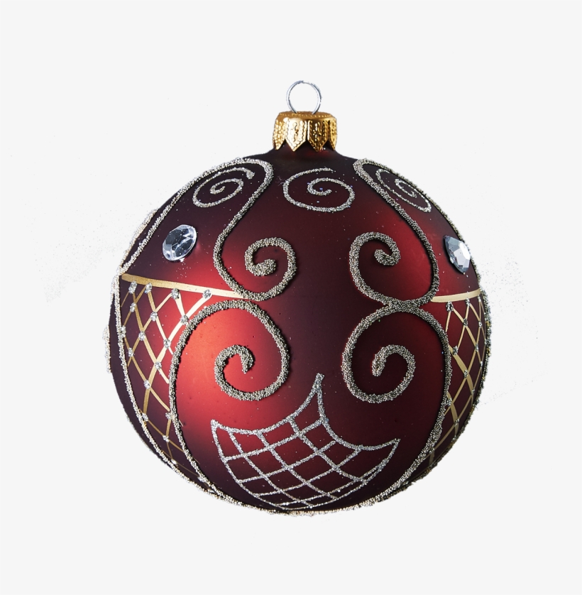 Hand Crafted Christmas Ornament Ruby Ball With Gold - Christmas Ornament, transparent png download