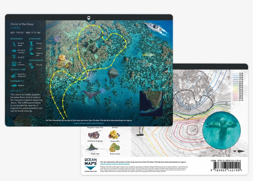 Over 70 Dive Sites In The Florida Keys And New Sites - 3d Map Application, transparent png download