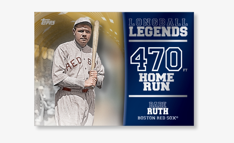 2018 Topps Baseball Series 2 Babe Ruth Longball Legends - Babe Ruth Red Sox, transparent png download