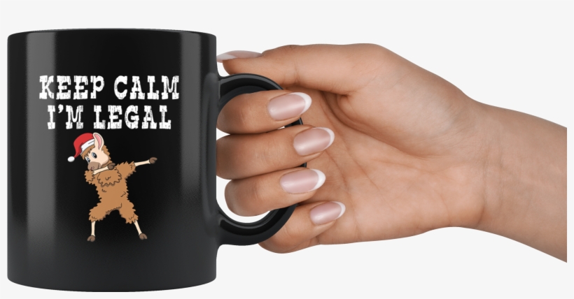 Llama Dabbing Santa Keep Calm Im Legal Alpaca Peru - Mug, transparent png download