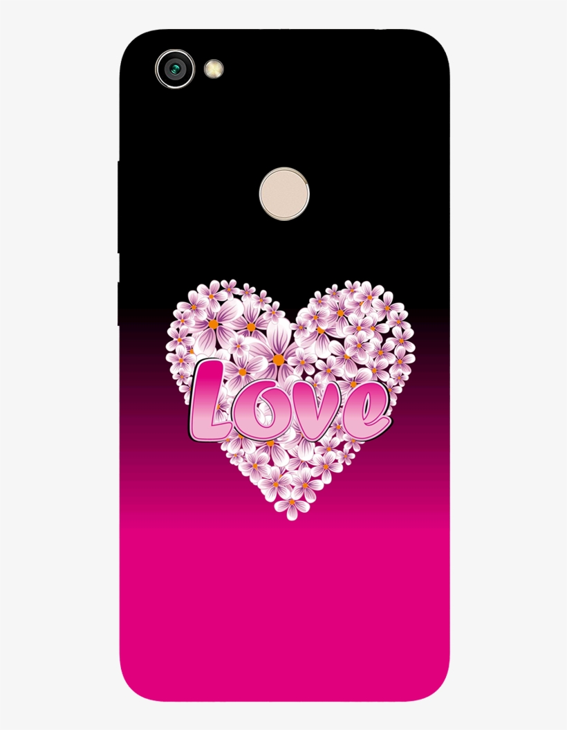 Flower Heart Printed Case Cover For Redmi Y1 By Mobiflip - Pink Roses And Hearts, transparent png download