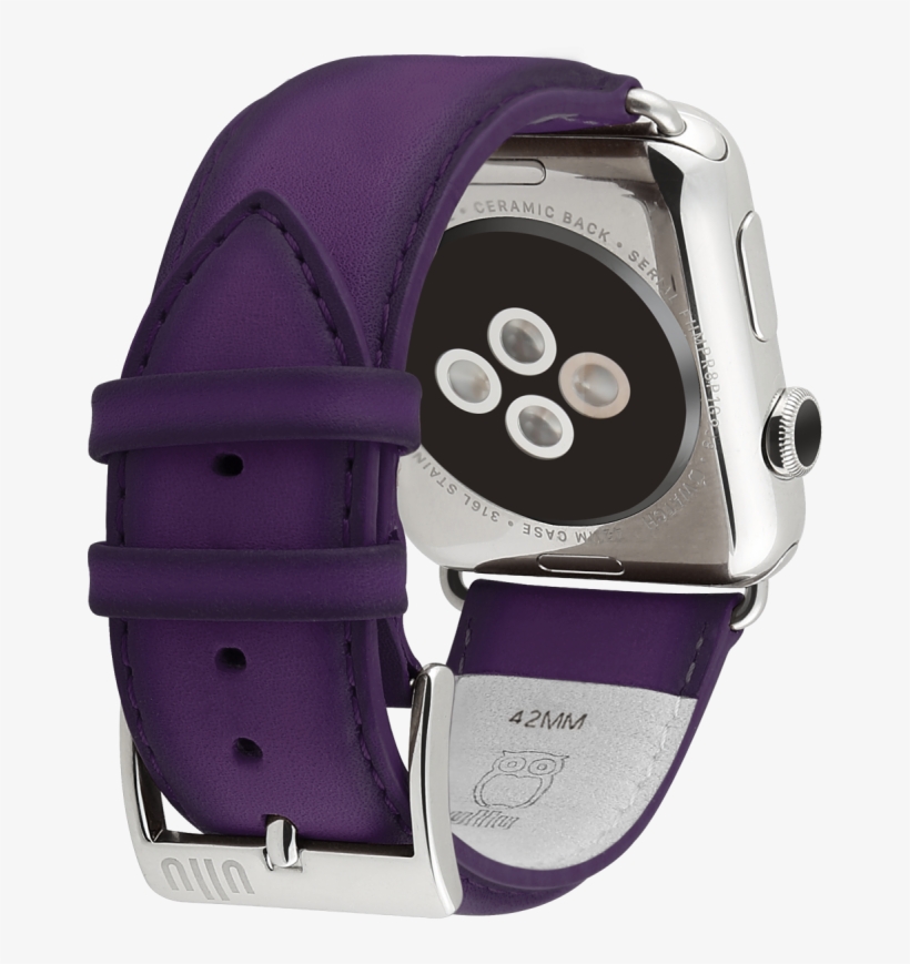 Leather Band For Apple Watch 42mm Stainless Steel Hand - Ullu Hand-colored Leather Apple Watch Band, transparent png download