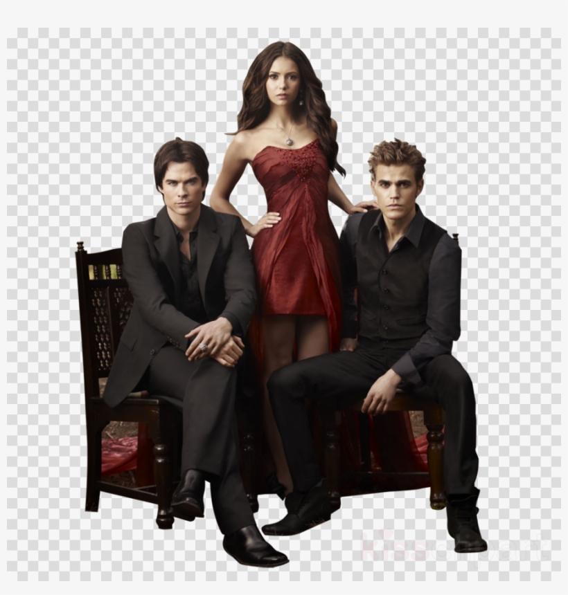 Stefan And Damon Salvatore Clipart Nina Dobrev Ian - Damon Salvatore Katherine Pierce, transparent png download