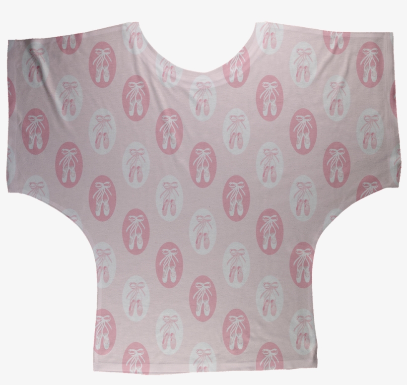 Ballet Shoe Ovals Sublimation Flowy Batwing Top - Ballet Shoe, transparent png download