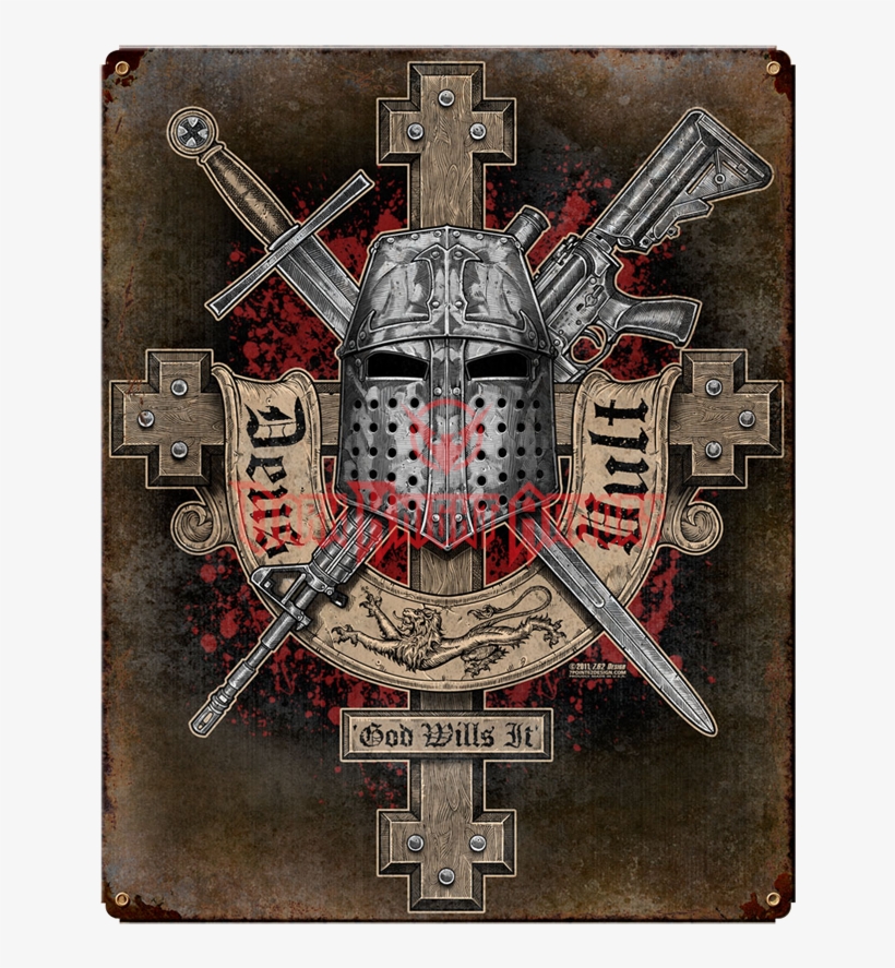 Deus Vult God Wills It Vintage Steel Sign - Special Response Team Usmc, transparent png download