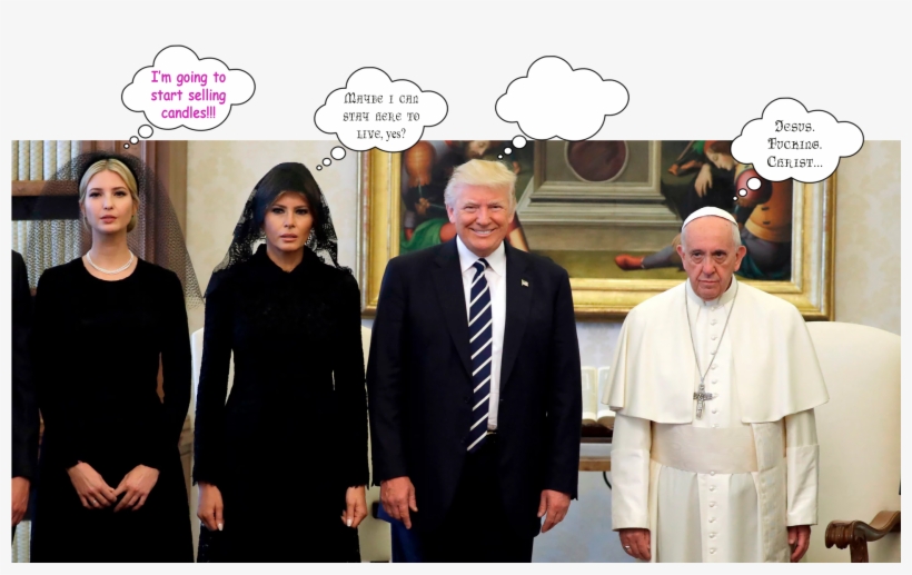 1mib, 1920x1152, Trumpenpope - Trump Melania With Pope, transparent png download