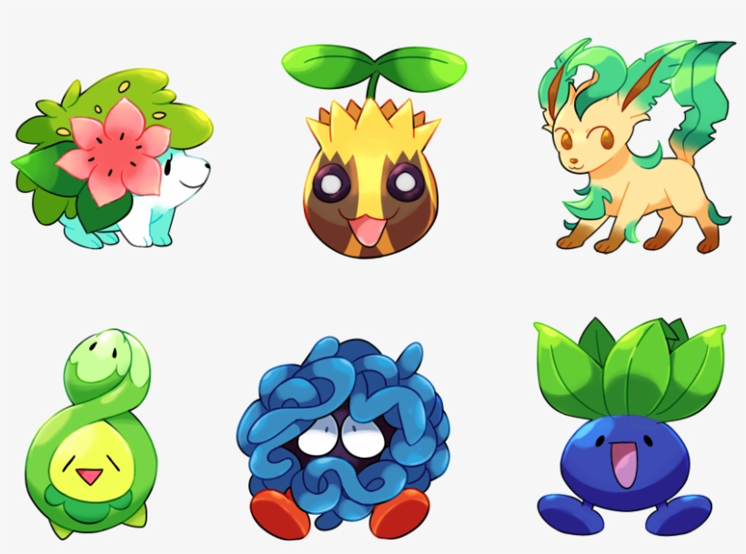 Shaymin, Sunkern, Leafeon, Budew, Tangela, And Oddish, transparent png download