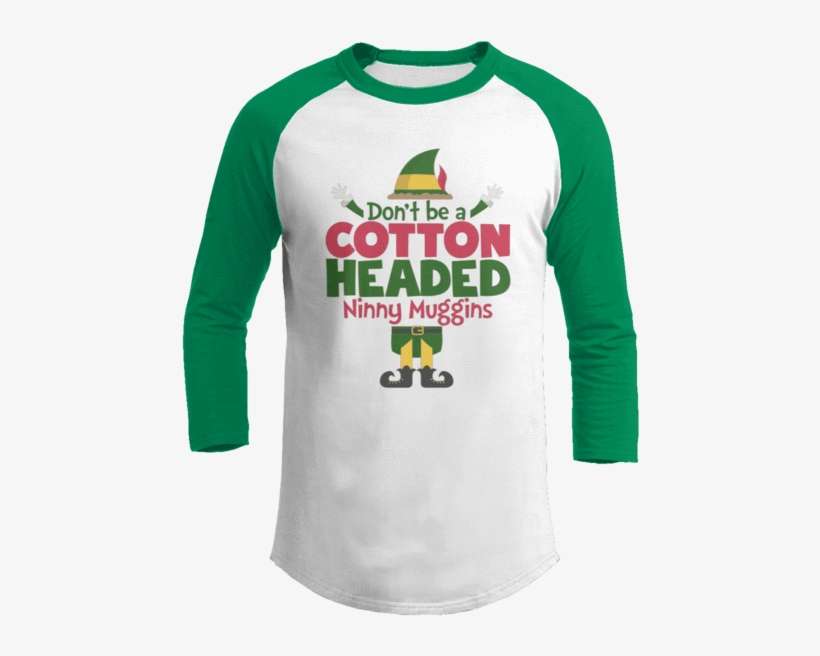 Ninny Muggins - Kids - Ninny Muggins - Christmas Raglan / White/green / M, transparent png download