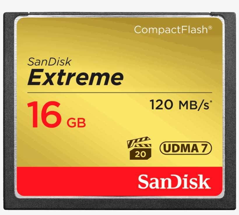Memory Card Compactflash 16gb - Sandisk Cf Extreme 32gb, transparent png download