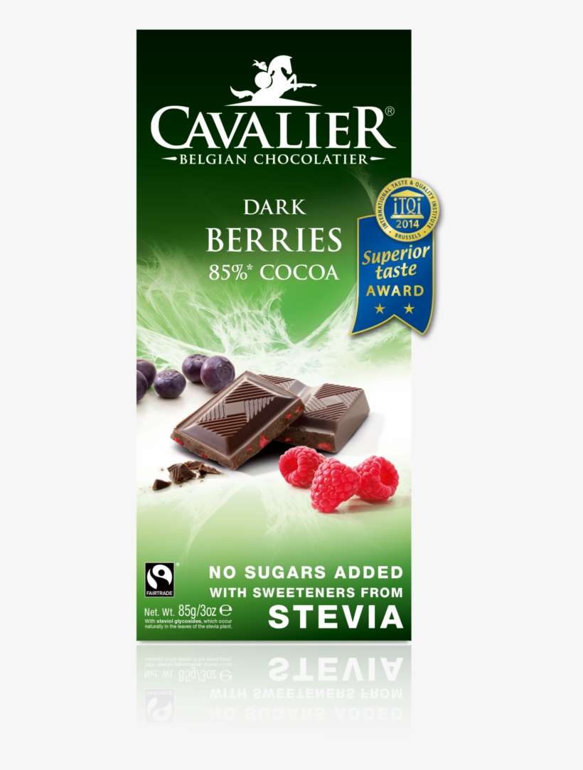 Chocolate Tablet Berries - Cavalier Milk Chocolate Stevia, transparent png download