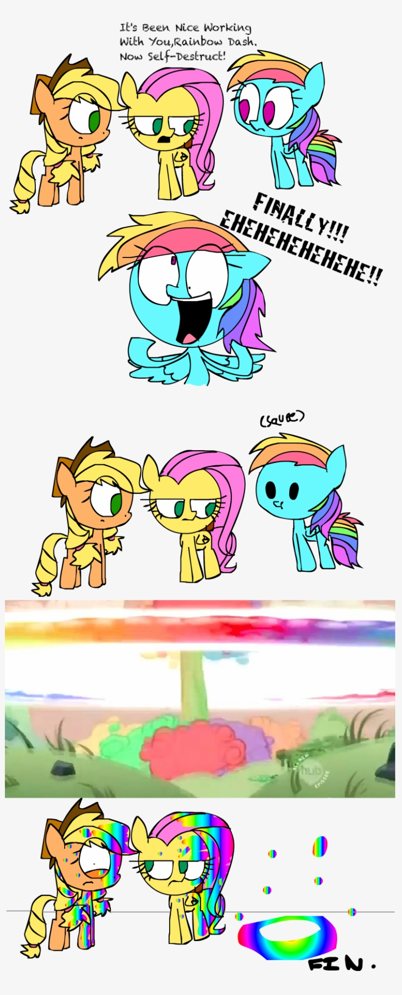 Mushroomcookiebear, Comic, Crossover, Fluttershy, Gir, - Rainbow Dash, transparent png download