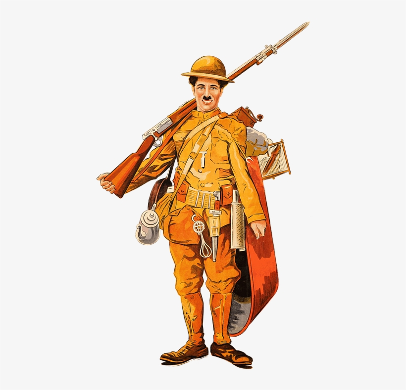Chaplin, Soldier, Army, War, Movie, Cinema, Comedy - Old Comedy Movie Costumes, transparent png download