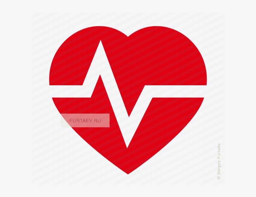 Vector Icon Of Pulse Line Over Heart - Euclidean Vector, transparent png download