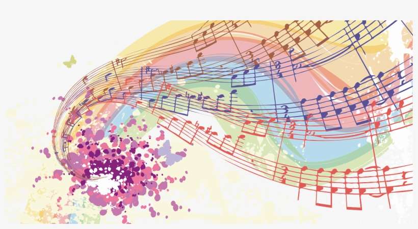 Explore Psalm 150, Music Score And More - Cafepress Colorful Music 5'x7'area Rug, transparent png download