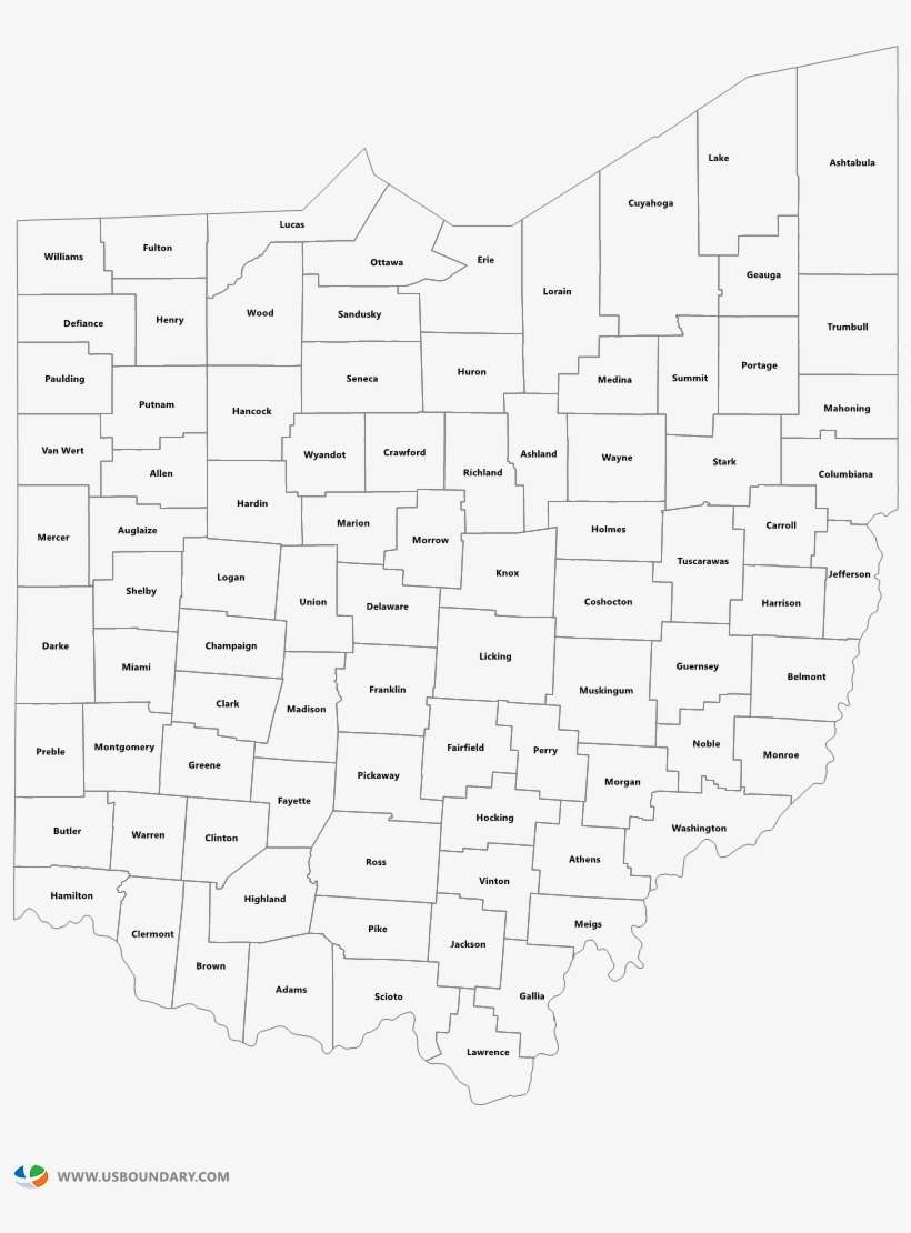 Ohio Maps Of Counties And Travel Information - Indiana, transparent png download