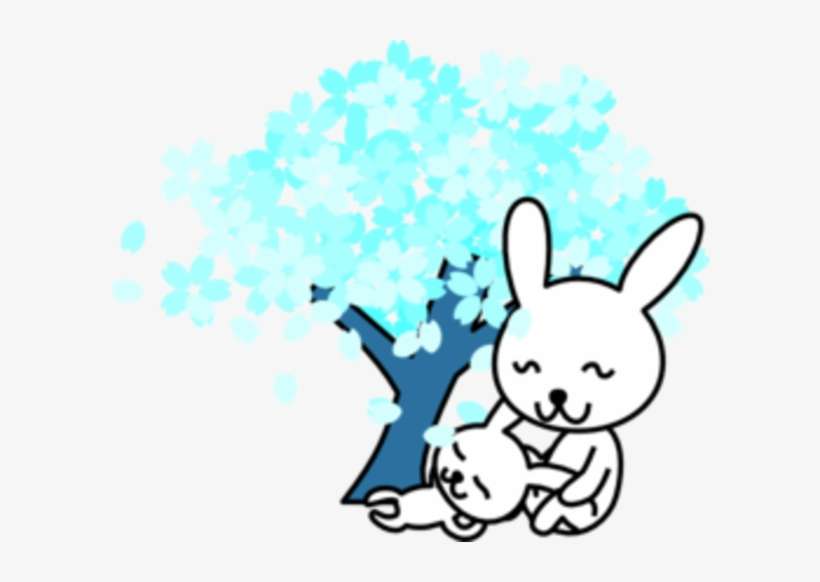 Blue Sakura Tree Mother And Baby Image - Blue Sakura Png, transparent png download