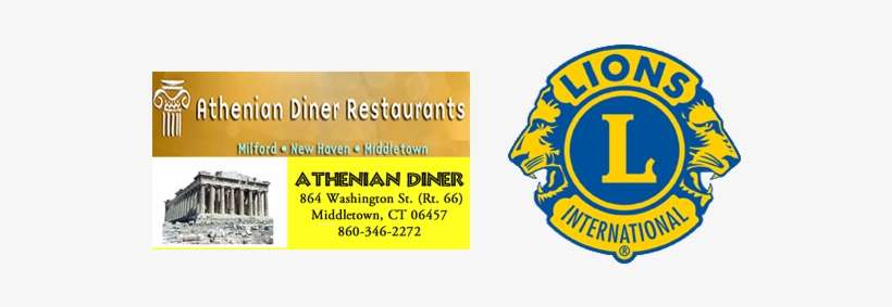 Image Of The Athenian Diner Logo And Information Along - Lions Club International, transparent png download