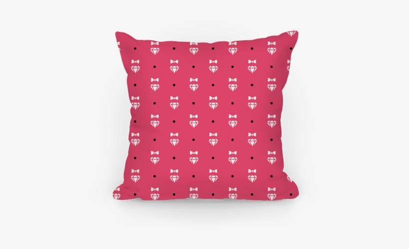 Pink And White Bows And Diamonds Pattern Pillow - Punk Rock, transparent png download