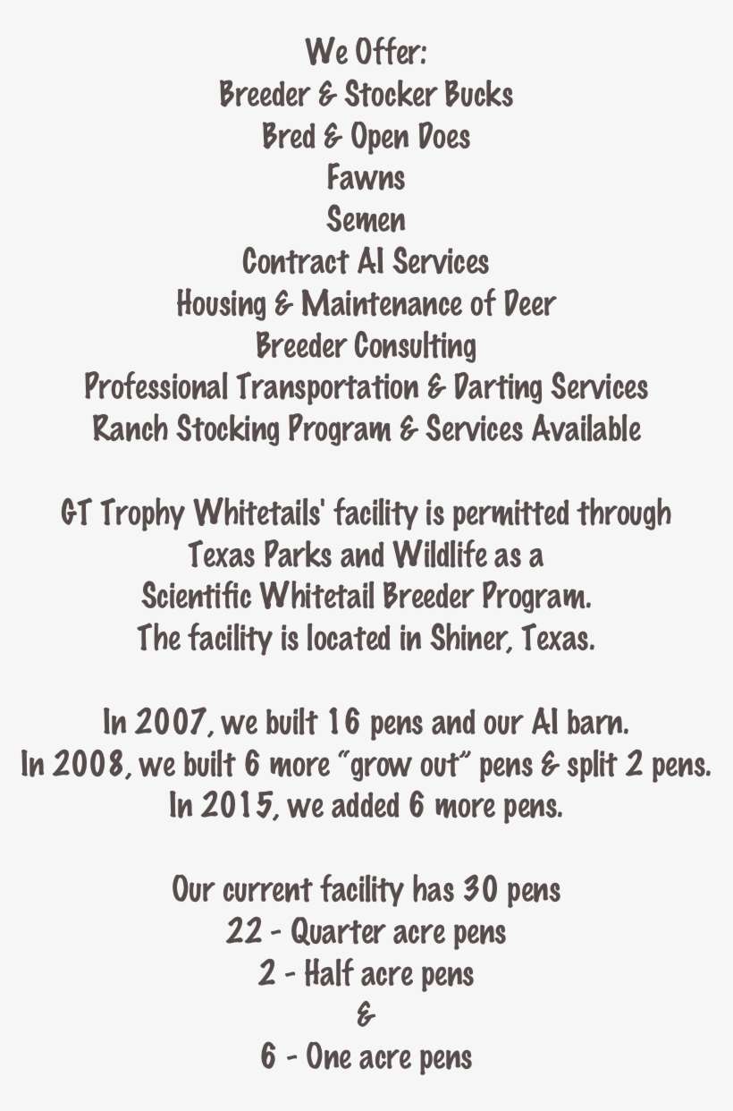 Breeder & Stocker Bucks Bred & Open Does Fawns Semen - Trophy Whitetails, transparent png download