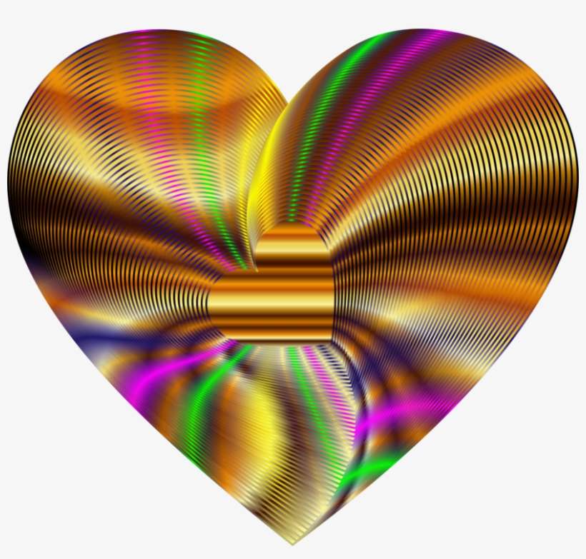 Gold Heart Rainbow Circle Drawing - Portable Network Graphics, transparent png download