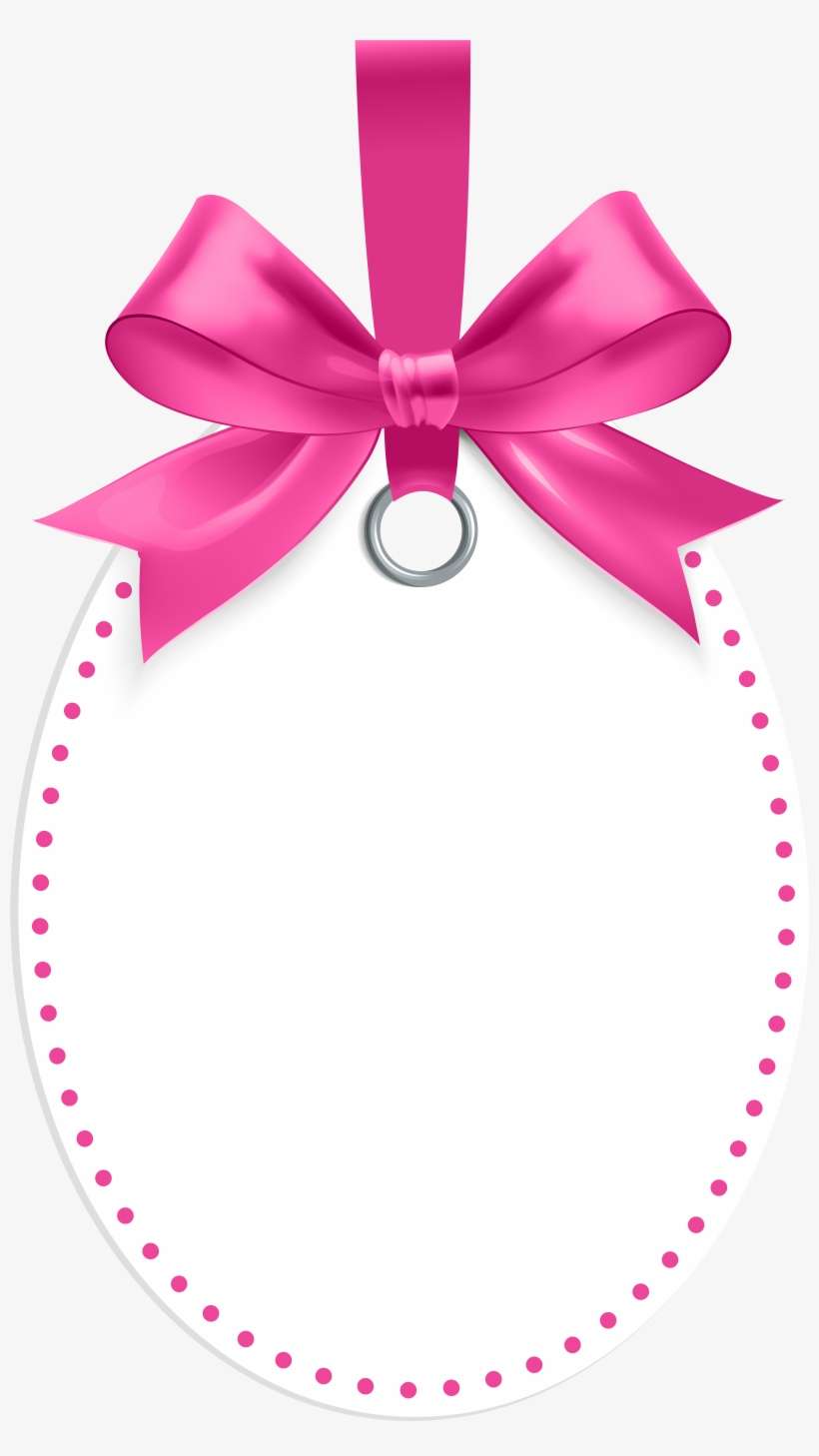 Label With Pink Bow Template Png Clip Art, transparent png download