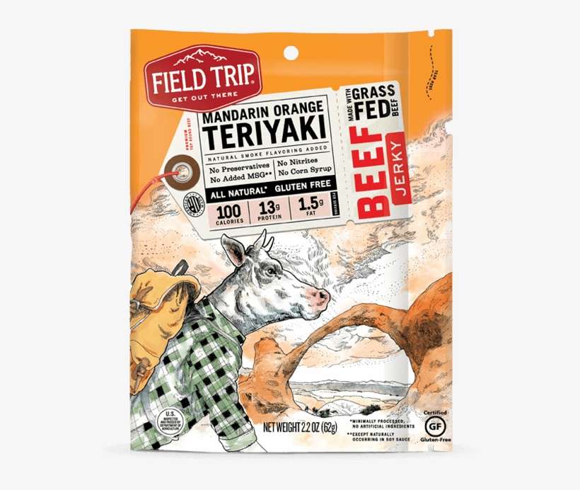 Field Trip Mandarin Orange Teriyaki Beef Jerky - Field Trip Teriyaki No. 23 All Natural Beef Jerky 2.2, transparent png download