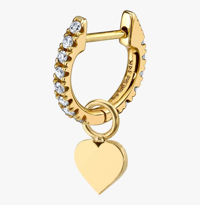 Gold Heart Hoop Charm - Chain, transparent png download