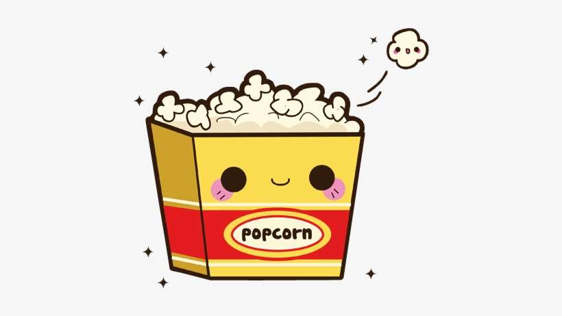 Popcorn, Kawaii, And Food Image - Kawaii Popcorn, transparent png download