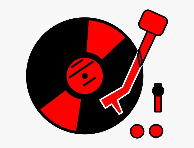 Turntable Red Clip Art At Clker - Record Player Clip Art, transparent png download