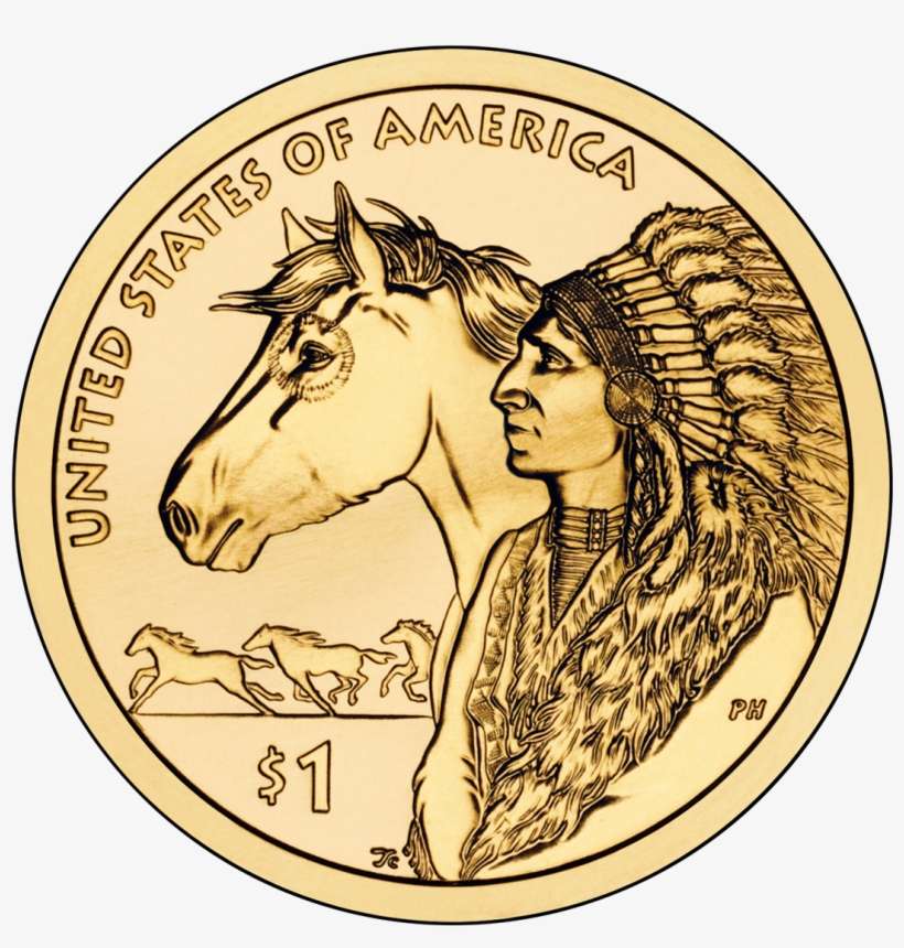 Sacagawea Dollar Reverse - Native American Coin, transparent png download