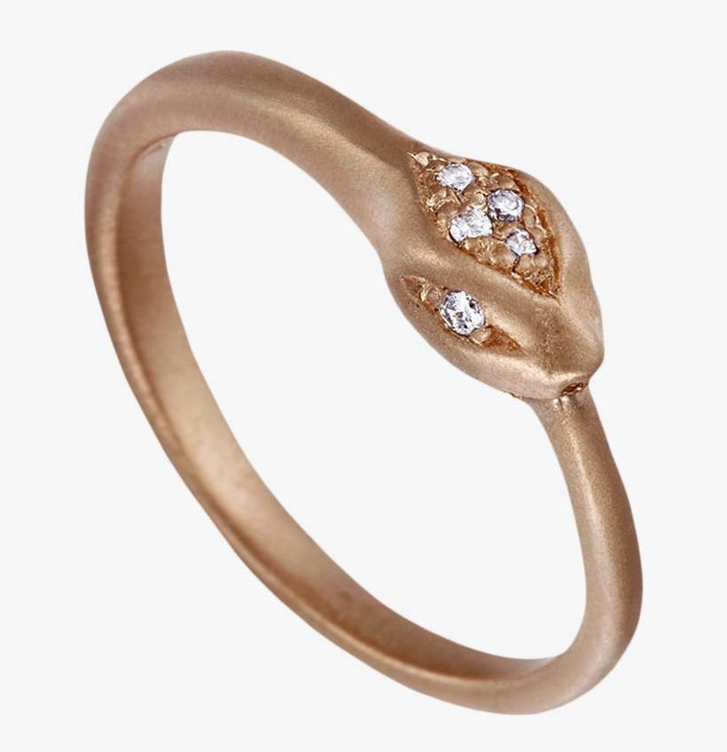 Manon 14k Rose Gold Snake Ouroboros Ring With Diamond - Jewellery, transparent png download