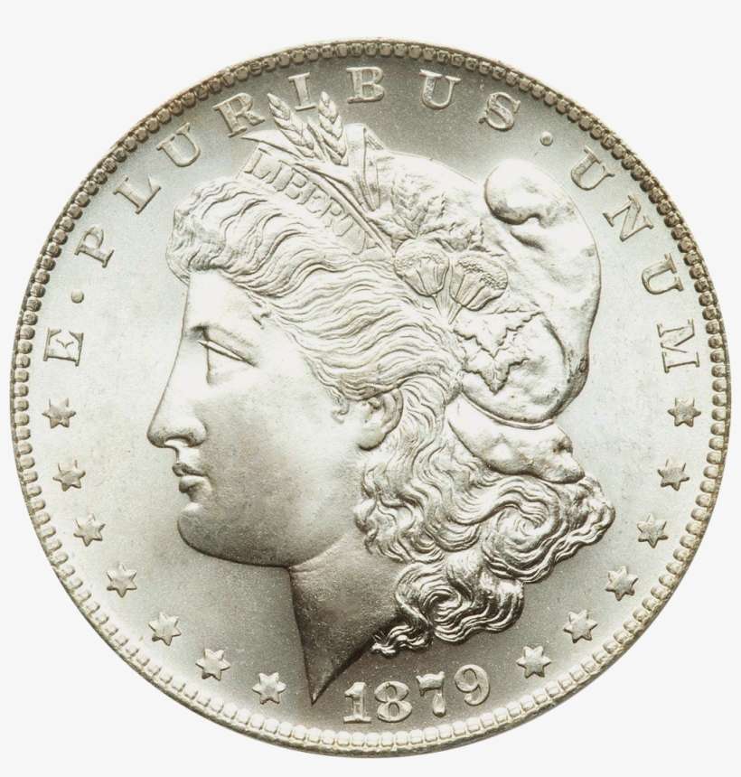 1879 Morgan Silver Dollar - Dollar 1879, transparent png download