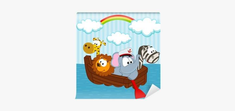 Animals In The Boat - Tableau Animaux Bateau, transparent png download