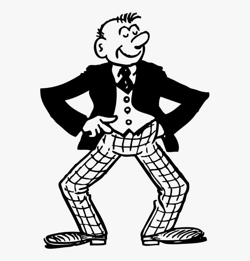 Black And White Cartoon Man, transparent png download