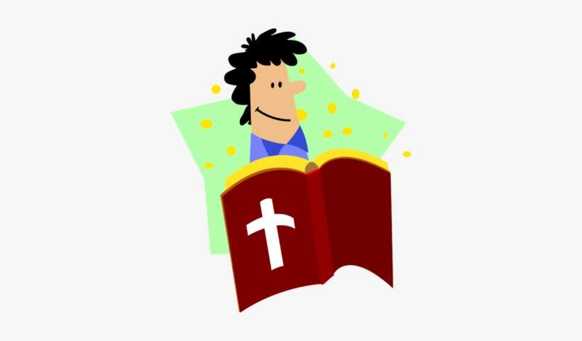 Happy Man Reading Bible - Reading The Bible Clipart, transparent png download