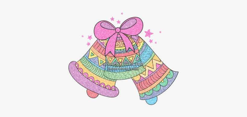 Shining Colorful Jingle Bells Glitter Transfer - ระฆัง การ์ตูน น่า รัก ๆ, transparent png download
