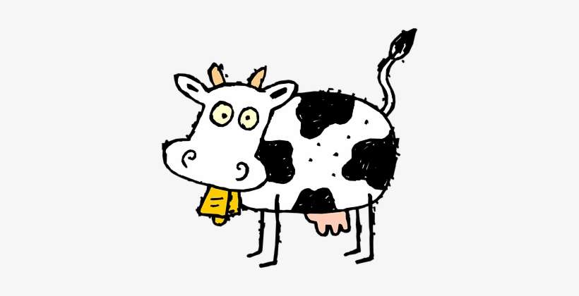 Cow Bell Horns Nasty Spots Diseased Cow Co - Free Clip Art Cows, transparent png download