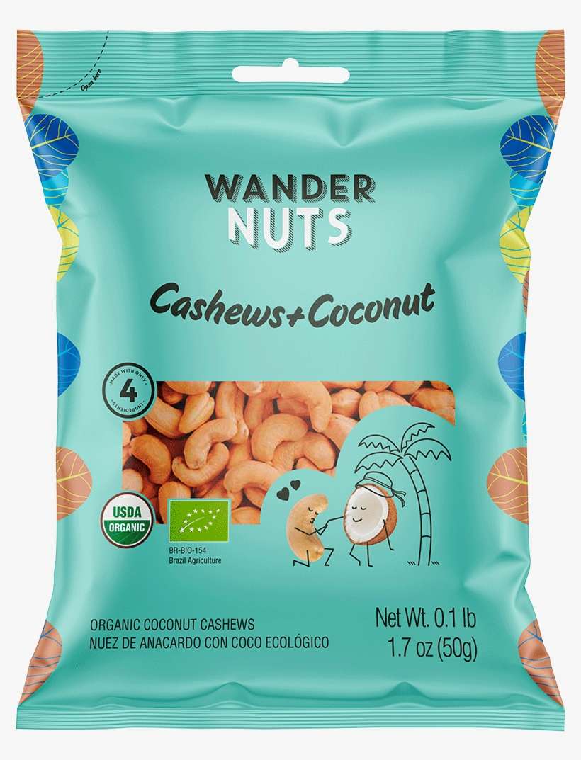 Organic Dry Roasted Cashews, Organic Shredded Coconut, - Chestnut, transparent png download