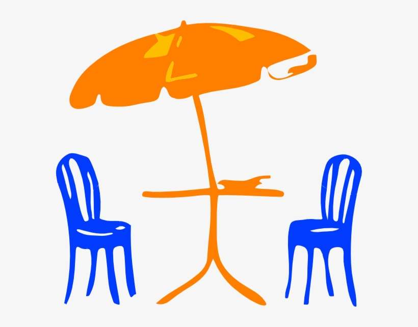 Table With Umbrella And Chairs Svg Clip Arts 600 X, transparent png download