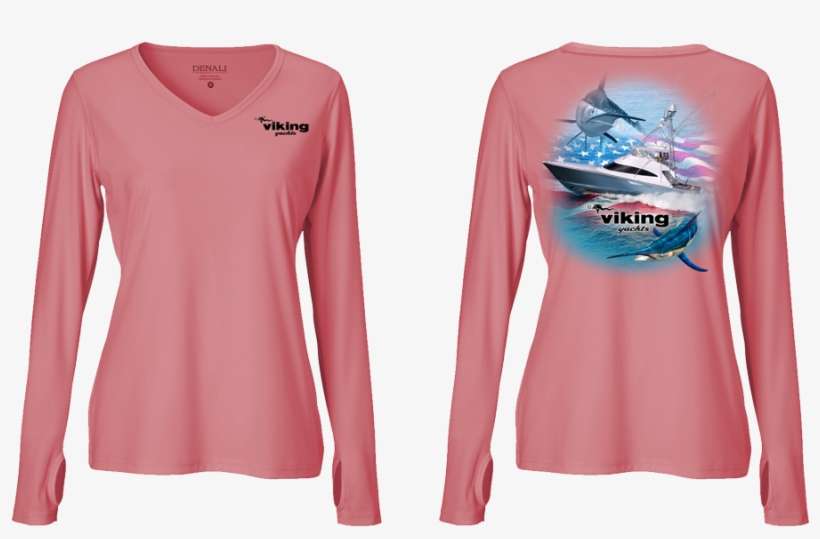 Viking Flag Women's V-neck Long Sleeve Denali Tee*, transparent png download