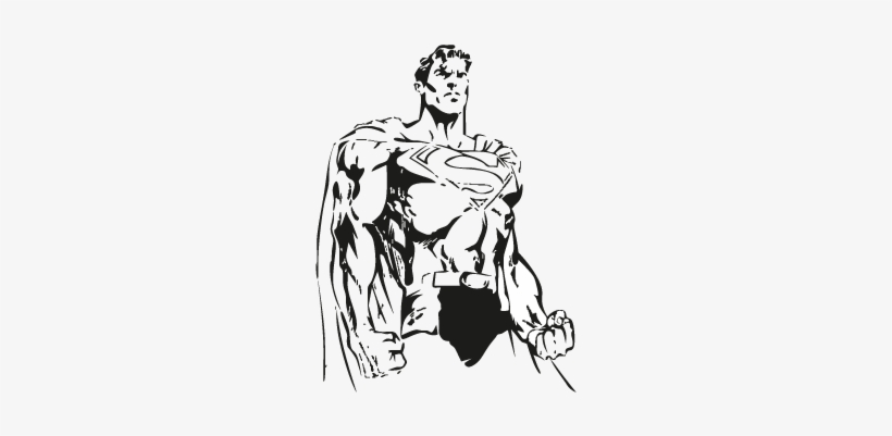 Superman Strongest Vector - Superman Vector Black And White, transparent png download