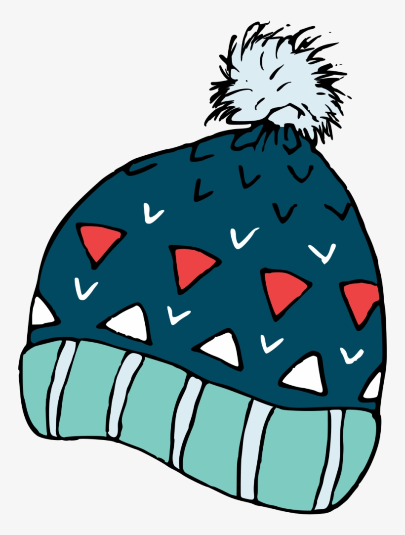 Hand Painted A Blue Knit Hat Winter Transparent Decorative - Hat, transparent png download