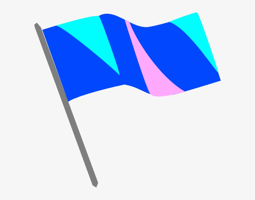 Blue Pink And Turq Flag Clip Art - Color Guard Flag Clipart, transparent png download