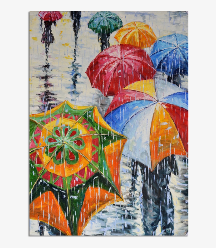 The Umbrellas Painting, The Umbrellas Painting Suppliers - Oil Painting, transparent png download