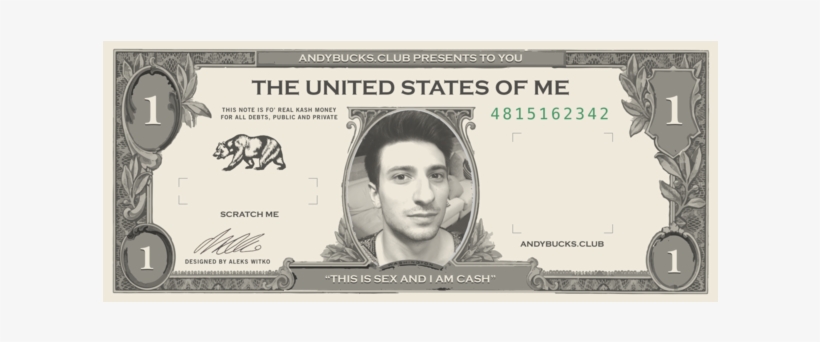 Andybucks - Club - One Dollar Bill, transparent png download