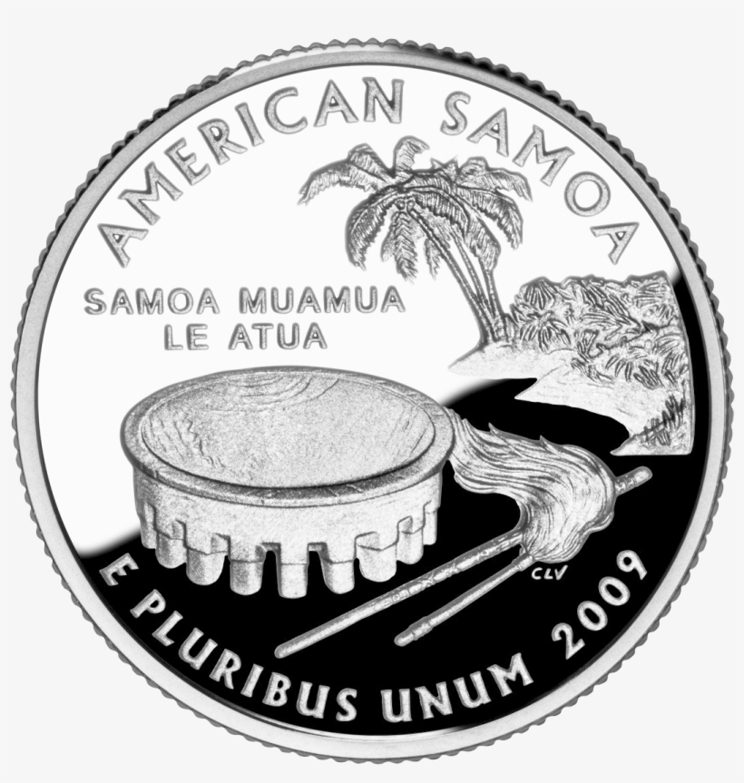 2009 As Proof - Us 2009 P Mint American Samoa Quarter Unc Coin, transparent png download