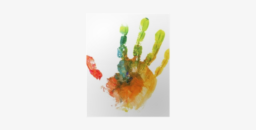Colored Hand Print On White Background Poster • Pixers® - Color, transparent png download