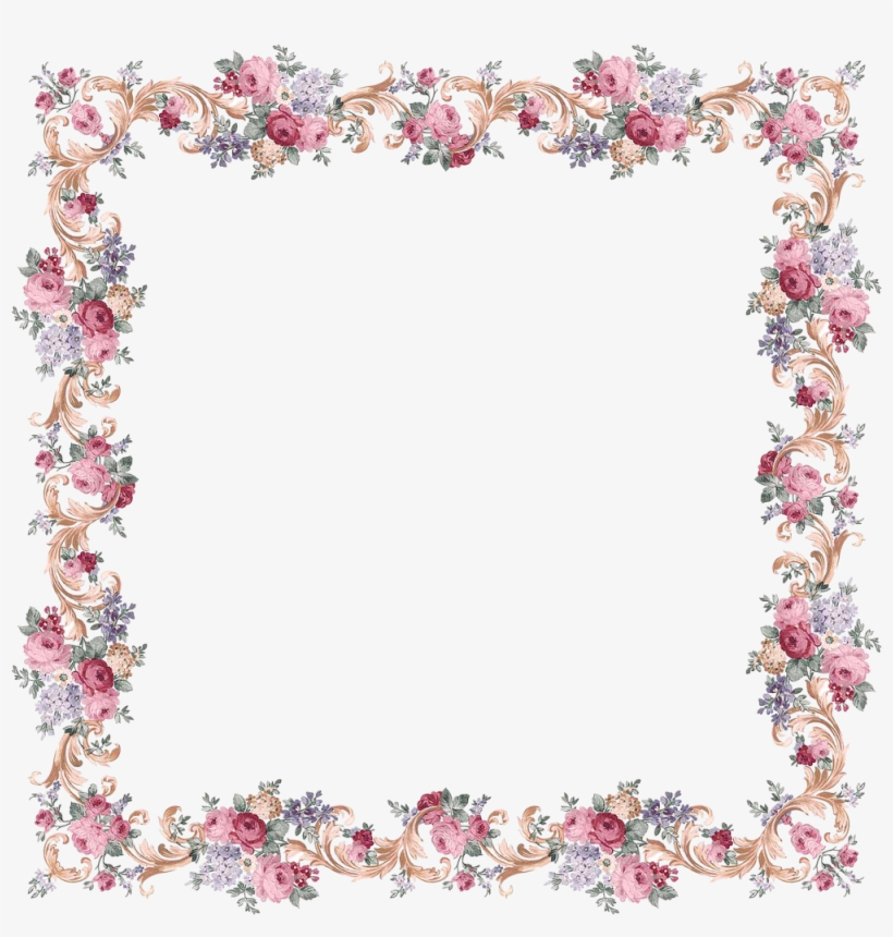 Papirolas Coloridas - Victorian - Thank You Flower Border, transparent png download